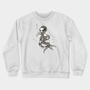 Hell Mermaid White Crewneck Sweatshirt